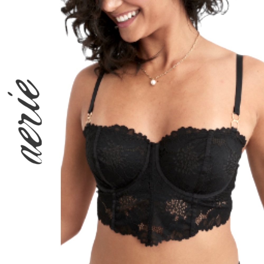 AERIE➕NEW Real Power Midnight Lace Bra